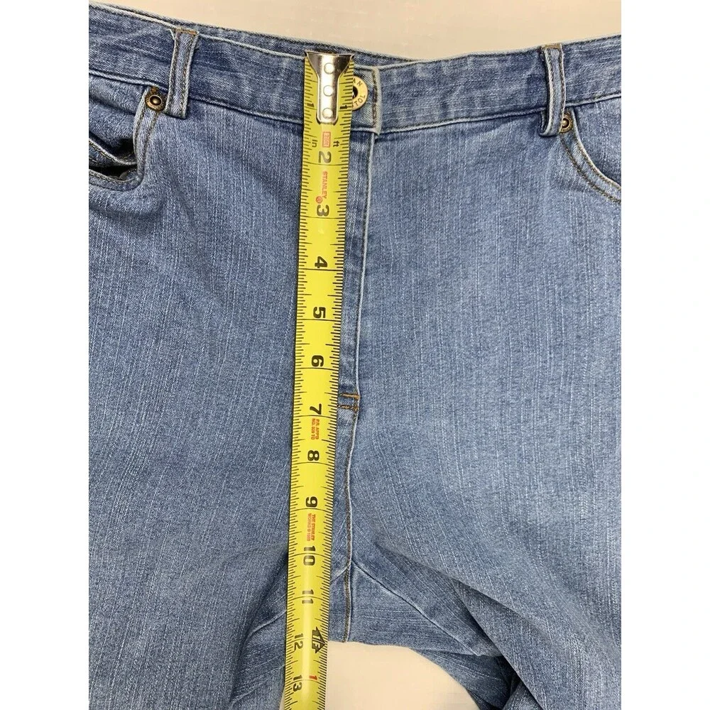Susan Bristol Women 6 Capri Denim Pants Blue Embroidered Beaded Stretch W29 L22